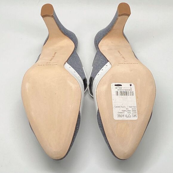 Manolo Blahnik Agathanu 90MM Brogue Mules size 38 - Picture 13 of 14